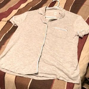 Stars above light gray white stitch soft pj set